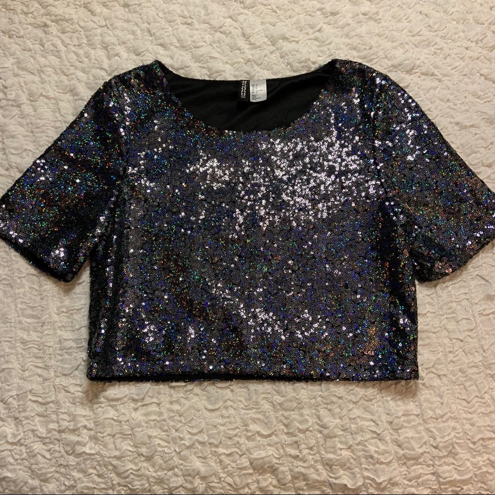 sequin crop top